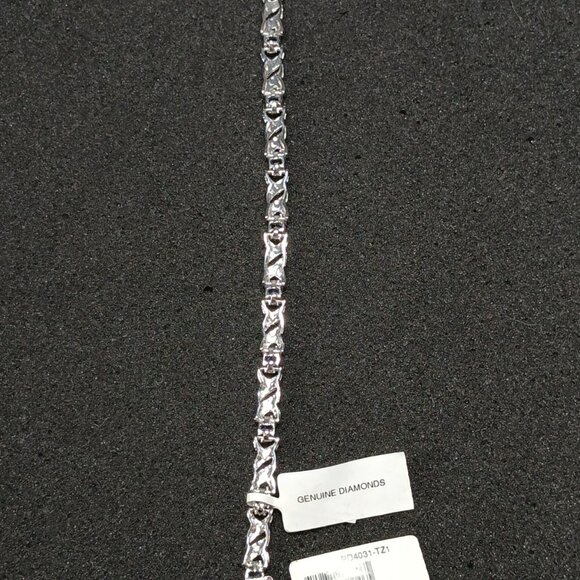 .925 Sterling Silver Blue Sapphire X-Link Tennis Bracelet 7.25" 15g NWT FMC - Picture 13 of 15